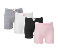 TiaoBug Fille Culottes Lot de 4 Boxer sous Robe sous-Vêtements Legging Courte Cycliste Shorts Sport Danse Gymnastique Yoga 2-16 Ans Noir&Blanc&Gris&Rose 7-8 Ans