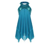 TiaoBug Justaucorps de Gymnastique Enfant Fille Robe Danse Classique Ballet sans Manches Robe Patinage Artistique Léotard Ballet Latine Jazz Tango Dancewear 5-16 Ans Turquoise 12 ans