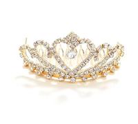 Tiara Cristal Couronne, Diadème avec Strass Peigne pour Concours de Kit de Couronne Anniversaire Birthday Girl Anniversaire Cortège Halloween Coiffure Cadeau (oro)