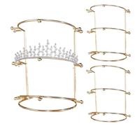Tiara de carré 3PCS, porte-couronne de mariée à trois niveaux, support d'affichage bandeau collier, porte-bijoux pour femmes pour le magasin magasin mariage