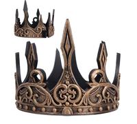 Tiara Halloween King - Antique Pu Foam Soft Adjuvent Royal Royal Headswear | Couronne Médiévale, Accessoires De Cosplay Pour Le Mariage Du Bal Halloween, Accessoires De Costumes King