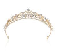 Tiara Or Argent Cristal Couronne Strass Princesse Élégante Couronne Diadème Mariage pour Bal Noël Couronne de Mariée Mariage Bal Fête Femmes Mariée Reine Princesse, /, Plastique, Sans pierres