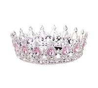 Tiaras de couleur argentée Couronnes cristal-reine princesse diadème de mariée couronne ronde bijoux de cheveux de mariage
