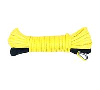 Tiardey 1/4" x 50' 7700LBs Corde de câble de Ligne de treuil synthétique avec Gaine - Jaune