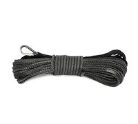 Tiardey 1/4" x 50' 7700LBs Corde de câble de Ligne de treuil synthétique avec Gaine - Noir