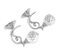 Tiardey 2 PCS Retenues de Rideau en Cristal Clair Fixé au Mur Tassel Rideau Crochet Embrasse Draperie Embrasses Crochet Vêtements Manteau Chapeau Cintre Serviette (Argent)