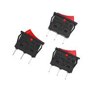 Tiardey 3 pièces AC 30A 250 V/125 V 3 Broches Marche/arrêt étanche Interrupteur à Bascule de Bateau avec Voyant Rouge