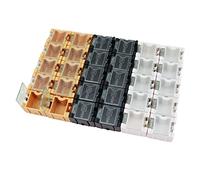 Tiardey 30Pcs SMD SMT Résistance Condensateur Bo?Te Organisateur, Récipient Organisateur Détachable ABS Transparent pour Composants ?lectroniques Stockage De Bijoux - Blanc Jaune Noir