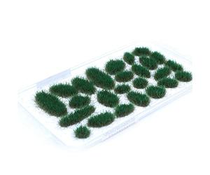 Tiardey 32pcs Touffe d'herbe Statique 6 mm Auto-Adhésif Static Grass Railway Touffes d'herbe Sèche Artificielle Modèle Statique Auto-Adhésif - Vert Foncé