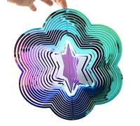 Tiardey 3D Spinner à Vent en métal Rotatif à Effet de lumière Fluide Design Carillons éoliens Décoration de Jardin pour la Maison Cadeau d'extérieur Brillant - Couleur ?Toile à Six Branches
