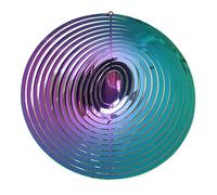 Tiardey 3D Spinner à Vent en métal Rotatif à Effet de lumière Fluide Design carillons éoliens Maison décoration de Jardin Cadeau extérieur Brillant - Couleur Ronde