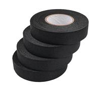 Tiardey 4 Roll Fabric Tape Ruban Isolant Noir Ruban Textile de Voiture pour Faisceaux de câbles dans la Voiture et Le Compartiment Moteur (19 mm x 15 m)
