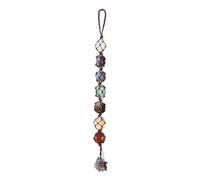 Tiardey 7 Cristaux de Chakra, Cristaux et Pierres précieuses, Cadeaux de Chakra Suspendus, Pierres précieuses polies, Suspension de Voiture pour Reiki, Suspension Murale, 1 pièce