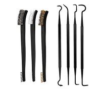 Tiardey 7 pièces Mini Brosse métallique et kit de sélection,Brosse en Acier à Double extrémité en Laiton,cuivre et Nylon et Pics en métal pour Le Nettoyage des scories de soudage et de la Rouille