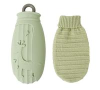 Tiardey Bouillotte de Dessin animé avec Couvercle, Mini Sac d'eau Chaude en Silicone de 500 ML pour Compresse Chaude et Froide, Bouillotte Portable (Cerf Vert)