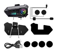 Tiardey Casque d'interphone pour Moto Casque Bluetooth Assistant Vocal Support Double Suppression du Bruit Appels Haute définition Écoute de Musique et Navigation en même Temps