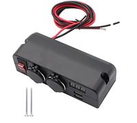 Tiardey Chargeur Double Prise USB et Double Adaptateur répartiteur Allume-Cigare 12 V avec interrupteurs Marche/arrêt LED pour Voiture,Camping-Car,Camion,Bateau