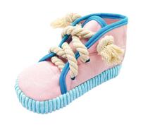 Tiardey Chaussures de Jeu couinantes durables pour Chiens - Jeux interactifs en Forme de Chaussures avec couineurs pour Chiens de Petite, Moyenne et Grande Taille - Ennui (Rose)