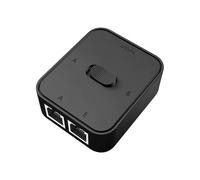 Tiardey Commutateur réseau Gigabit de bureau 2 ports 100M 2 en 1 sortie ou 1 en 2 sorties Hub réseau à 2 ports Switcher réseau Splitter Box noir