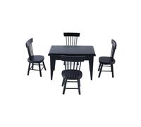 Tiardey Ensemble table à manger et chaises miniatures pour maison de poupée. Quatre chaises et une table pour le bricolage et les jeux de rôle.