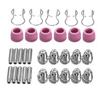 Tiardey Kit de Buses à Plasma Embouts en céramique pour Torche à Plasma AG60/SG55 Ensemble d'accessoires de 30