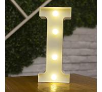 Tiardey Lettre Allume la Forme de Symbole de LED, Lampes de Table de chapiteau en Plastique d'alphabet, fête de Mariage d'anniversaire Tous Les Jours à la Maison tenture Murale Decor-I