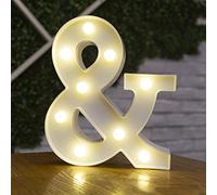 Tiardey Lettre Allume la Forme de Symbole de LED, Lampes de Table de chapiteau en Plastique d'alphabet fête de Mariage d'anniversaire Tous Les Jours à la Maison tenture Murale Decor- &