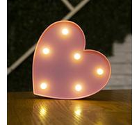 Tiardey Lettre Allume la Forme de Symbole de LED,Lampes de Table de chapiteau en Plastique d'alphabet,fête de Mariage d'anniversaire Tous Les Jours à la Maison tenture Murale décor en Forme de Coeur