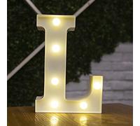Tiardey Lettre Allume la Forme de Symbole de LED, Lampes de Table de chapiteau en Plastique d'alphabet fête de Mariage d'anniversaire Tous Les Jours à la Maison tenture Murale Decor-L