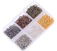 Tiardey Lot de 400 mini vis à anneau en fil de fer, vis à œil, clous en œil de mouton, mini crochets à œil à vis utilisés pour les ornements de bricolage - 6 couleurs mélangées