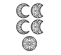 Tiardey Lot de 5 décorations murales en forme de lune - Décoration murale à suspendre en bois nordique - Décoration de chambre à coucher bohème