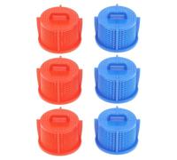 Tiardey Lot de 6 filtres de soupape d'admission de Machine à Laver, Filtre à Mailles de Tuyau d'admission Universel Rouge et Bleu, Ensemble de filtres d'admission de 2 cm pour Accessoires d'extension