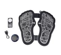 Tiardey Tapis de massage électrique portable pliable, masseur électronique de pieds de réflexologie pour la douleur et la circulation, EMS machine de massage des jambes portable avec 8 modes