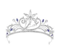 Tiare de Célébration en Alliage et Cristaux Argentés | Accessoire Réutilisable Confortable, Look Scintillant et Élégant, Cérémonie et Photos Thématiques