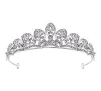 Tiare de Mariage Argentée en Alliage de Zinc et Cristaux pour Mariée | Légère, Facile à Porter Retirer, Confortable Longtemps, Style Simple et Brillant pour Proposition et Fête
