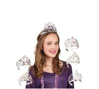 Tiare / Diadème Plastique Argent Avec Pierres Taille Enfant - Couronne de princesse pour enfant