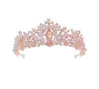 Tiare en cristal de paillettes de métal en or de haute couture et couronne de mariée accessoires de cheveux de mariage de mariée pour femmes (a Stil 2)