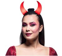 Boland 01071 Tiare LED Cornes de diable Serre-tête avec lumière LED et cornes avec piles, diable, couvre-chef, accessoire pour Halloween, carnaval, fête à thème