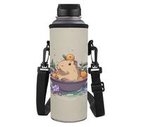 Tiasarato Capybara Sac de transport pour bouteille d'eau avec bandoulière réglable pour femme pour randonnée, marche, course à pied léger, Rat d'eau Kawaii, Organiseur de sac