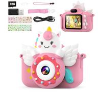 TIATUA Appareil Photo Enfant,2.0 Pouces Appareil Photo Numérique, 20MP/1080P Caméra Vidéo Selfie,32G Carte, Lecteur de Cartes, Cadeaux pour Enfants de 3 à 12 Ans (Rose)