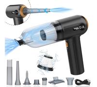 Tiazhan Aspirateur Voiture, Aspirateur De Voiture Puissant 15000 Pa, Aspirateur De Table 4 en 1, Affichage LED, Mini-aspirateur Rechargeable par USB, La Maison Et Le Nettoyage des Poils d'animaux