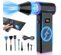 Tiazhan Mini dépoussiérage à air comprimé, 130 000 tr/min, 4 vitesses réglables, ventilateur puissant sans fil rechargeable avec écran HD, sans conserve, souffleur à jet sec pour clavier, PC, voiture