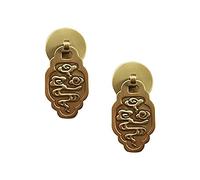 Tiazza Lot de 2 poignées de tiroir de style chinois vintage en laiton épais pour porte de placard (doré)