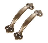 Tiazza Lot de 2 poignées vintage en laiton pour armoire, fenêtre, tiroir