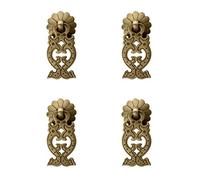 Tiazza Lot de 4 poignées en laiton style vintage chinois pour tiroir et fenêtre (forme de poisson)