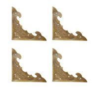 Tiazza Lot de 4 protections d'angle décoratives en laiton antique pour boîte à bijoux en bois