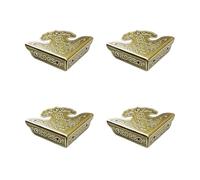 Tiazza Lot de 4 protections d'angle en laiton antique - Design vintage - Pour armoire en bois, meubles, boîte à bijoux