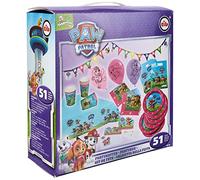 TIB Heyne 19719 - Coffret de fête Paw Patrouille 51 pièces, vaisselle de fête et décoration, anniversaire d'enfant