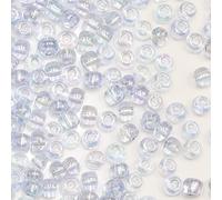 Tibaoffy Bleu clair Transparent Coloré Perles de verre de Taille 6/0 4 mm pour la fabrication de bijoux (Total Environ 100g Environ 1200pcs)