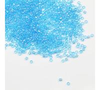 Tibaoffy Bleu transparent coloré Perles de verre de taille 8/0 3 mm pour la fabrication de bijoux (Total Environ 100g Environ 3600pcs)